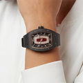 RM Black Stone Set Panel Dial Watch
