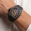 RM Black Textured Open Dial Watch