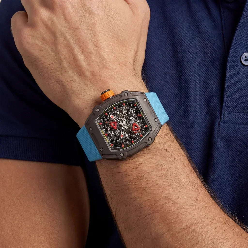 RM Brown Grid Dial Watch