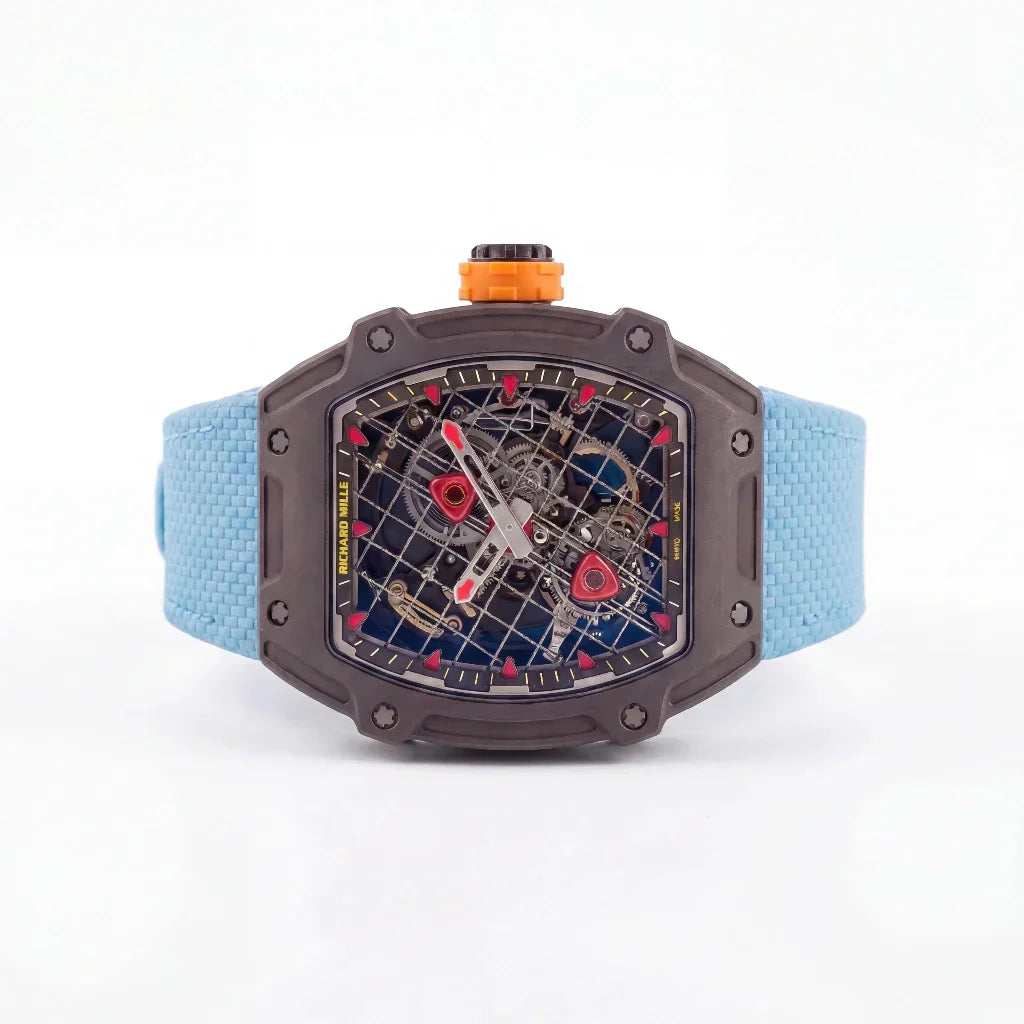RM Brown Grid Dial Watch