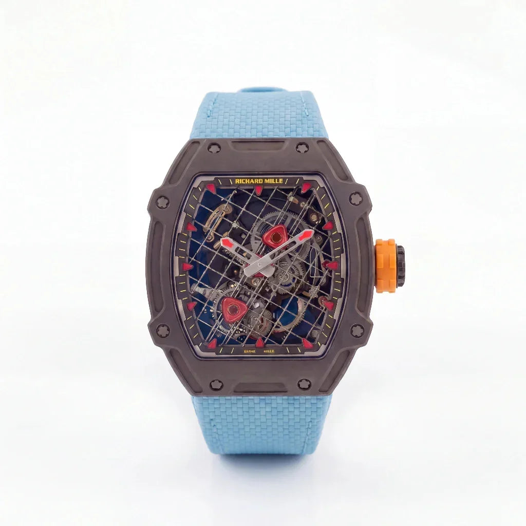 RM Brown Grid Dial Watch