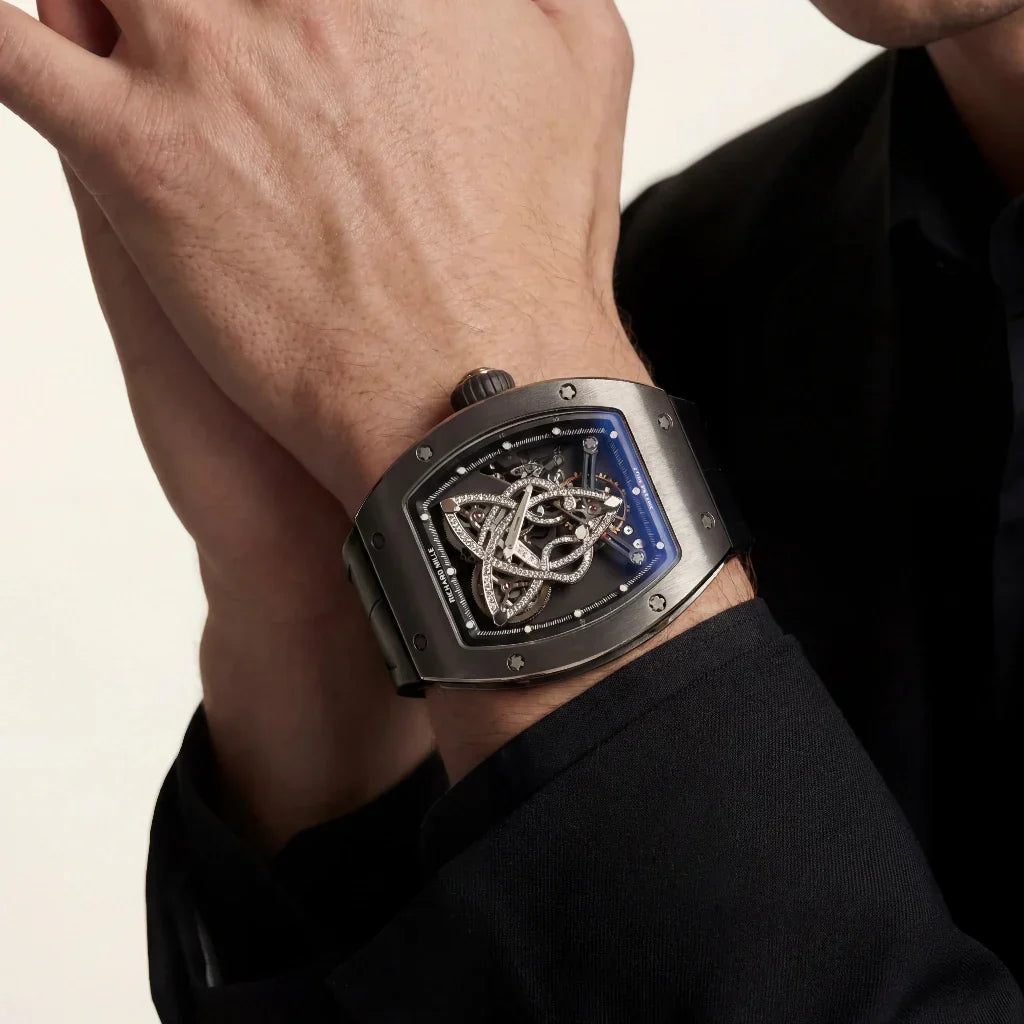 RM Dark Grey Decorative Open Dial Watch