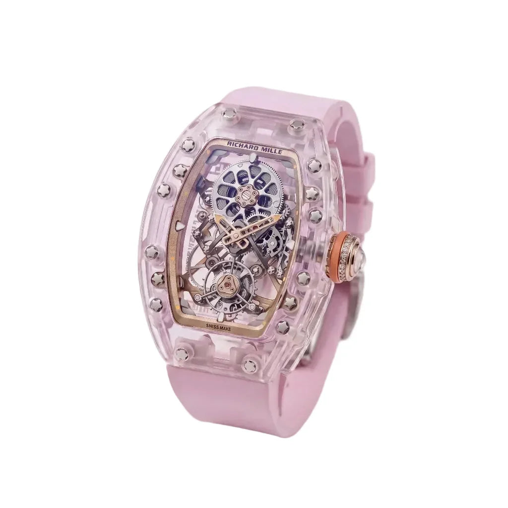 RM Lilac-Pink Frame Skeleton Watch