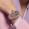 RM Lilac-Pink Frame Skeleton Watch