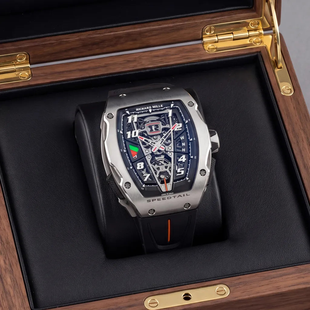 RM McLaren Speedtail Silver Open Dial Watch
