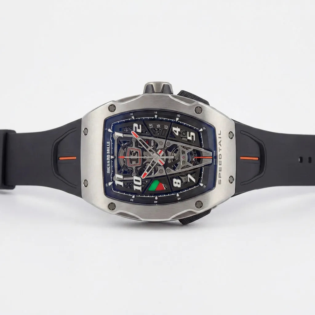 RM McLaren Speedtail Silver Open Dial Watch