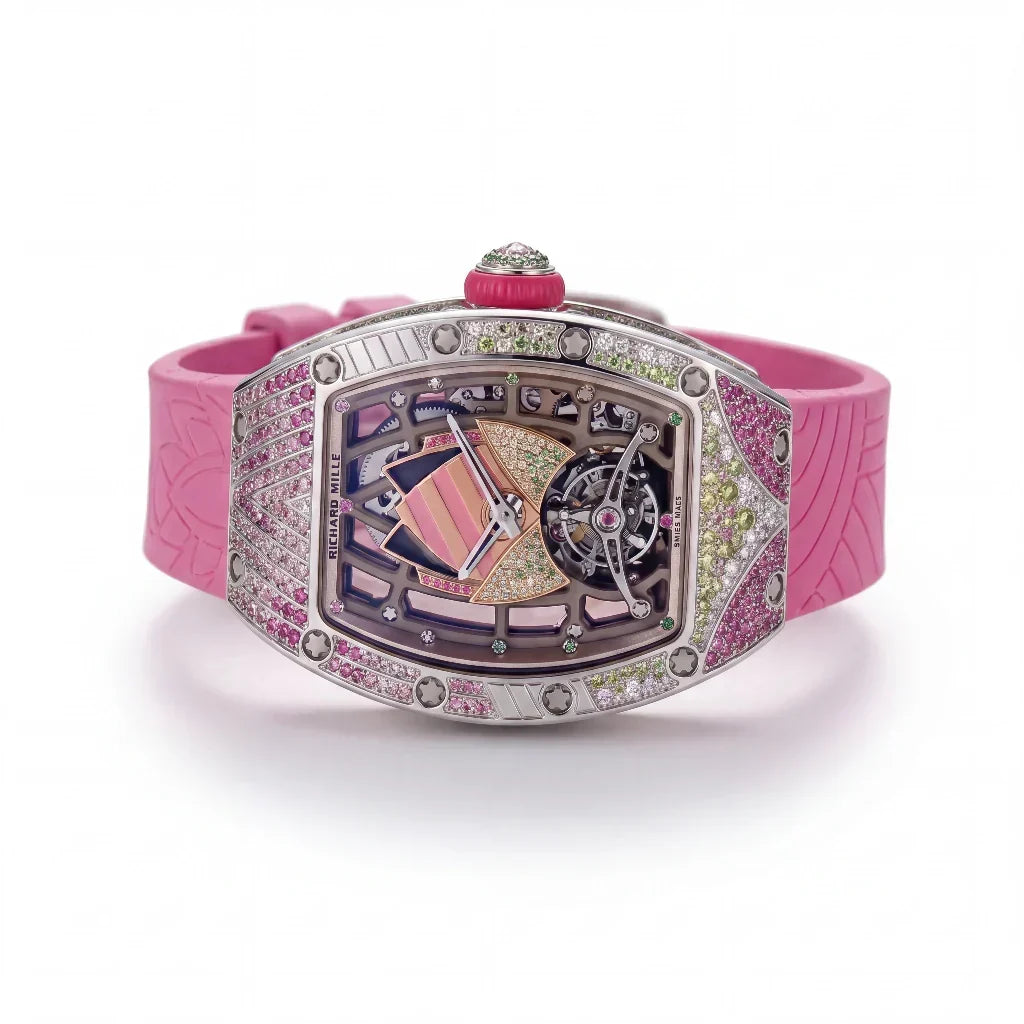RM Pink Multicolor Stone Set Watch