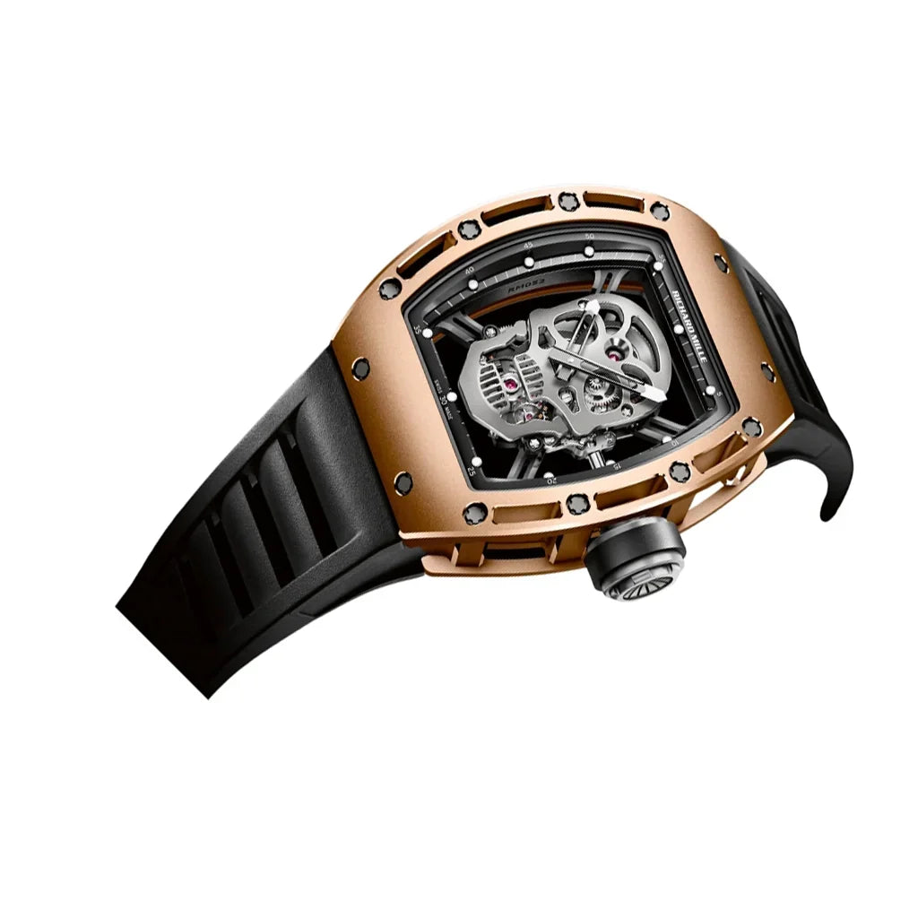 RM Rose Tone Skull Motif Watch