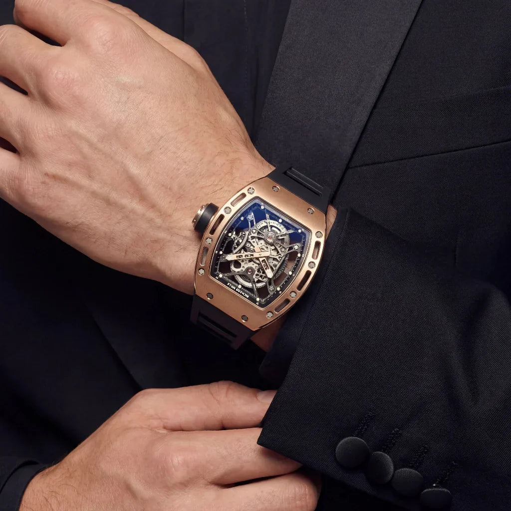 RM Rose Tone Skull Motif Watch