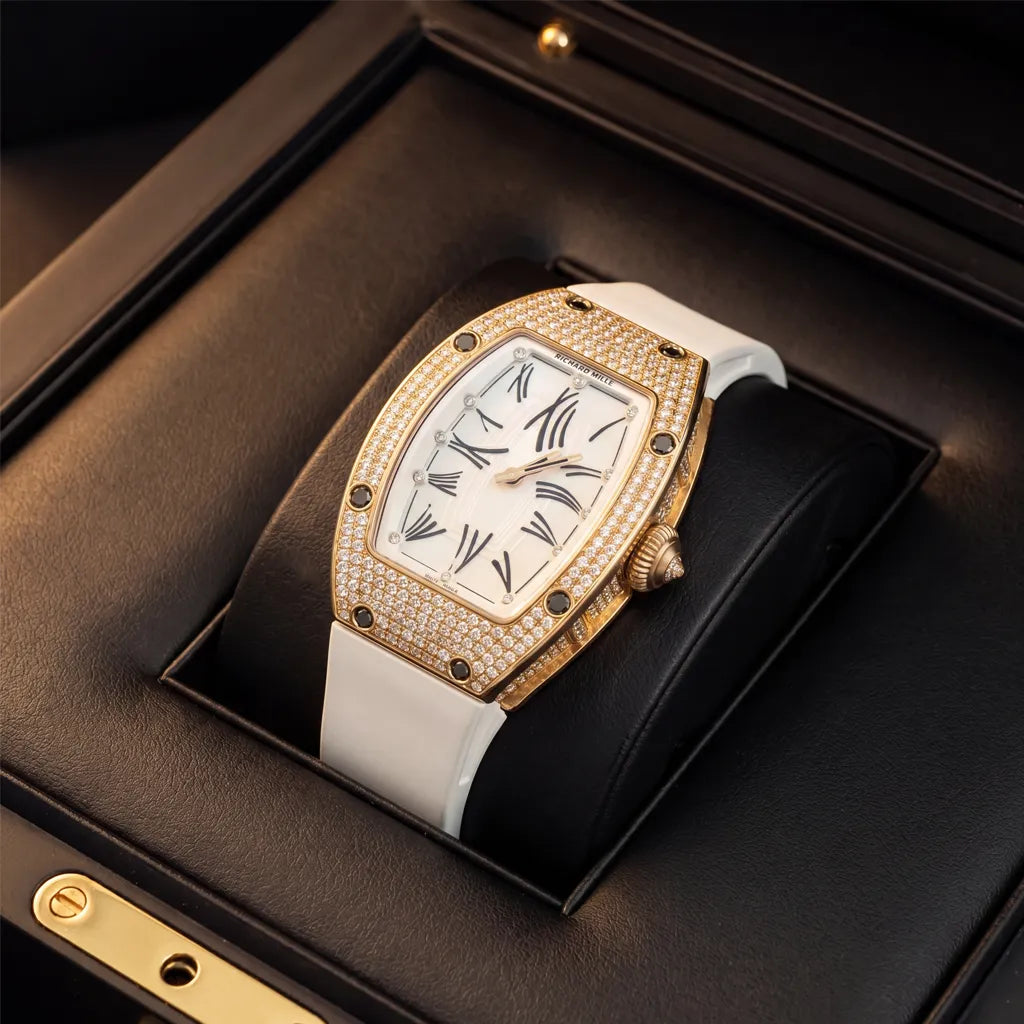 RM Rose Tone Stone Set Ladies Watch