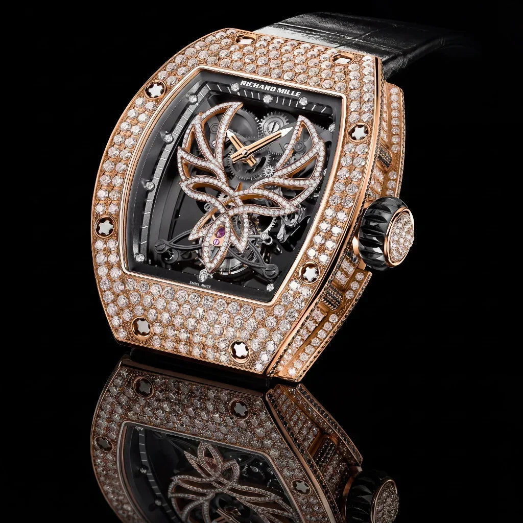 RM Rose Tone Stone Set Phoenix Motif Watch
