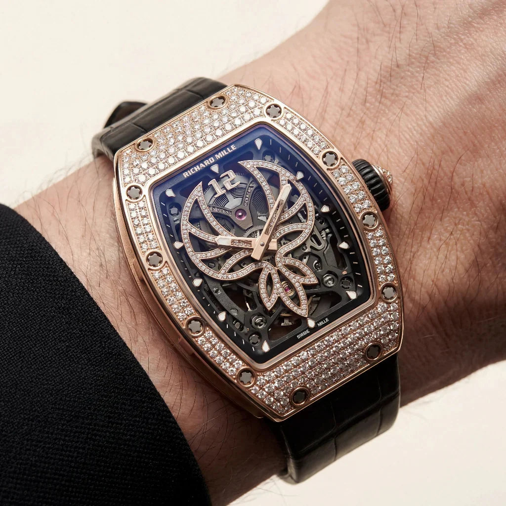RM Rose Tone Stone Set Phoenix Motif Watch