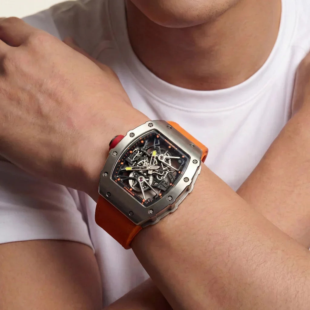 RM Silver Open Dial Watch