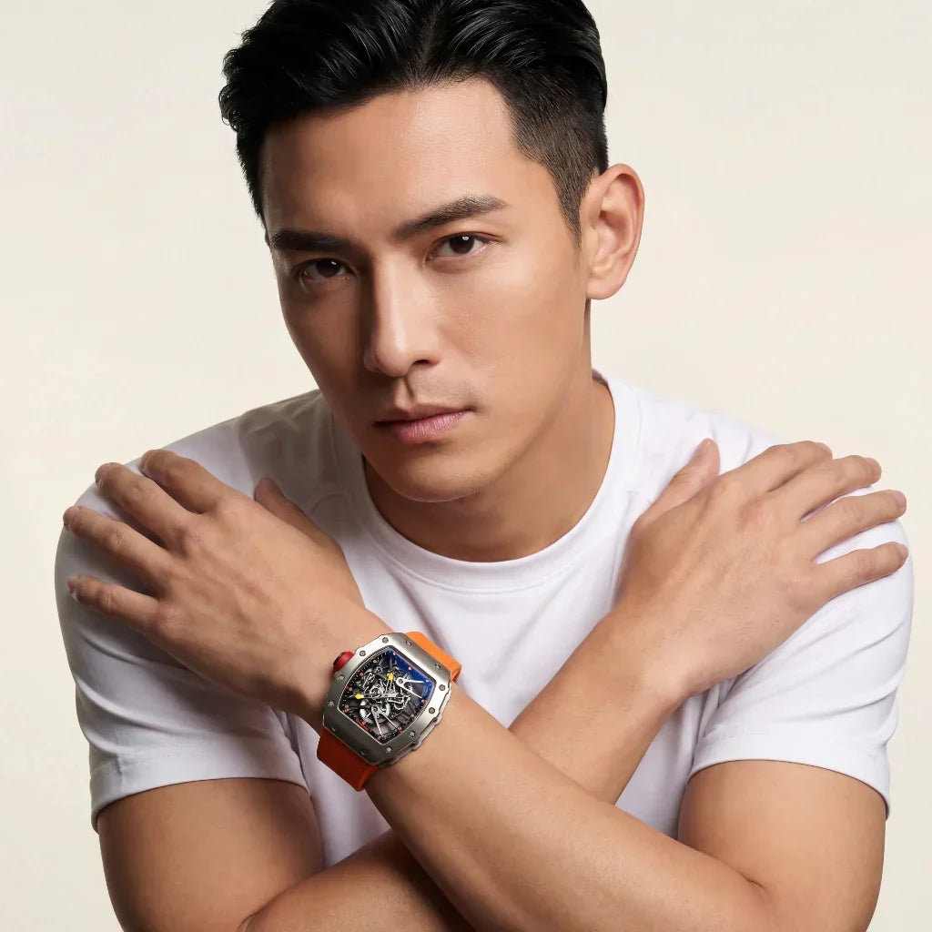 RM Silver Open Dial Watch
