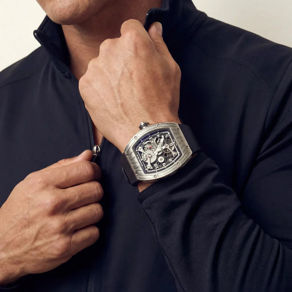 RM Silver Open Mechanism Watch