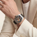 RM Silver Ribbed Case Watch