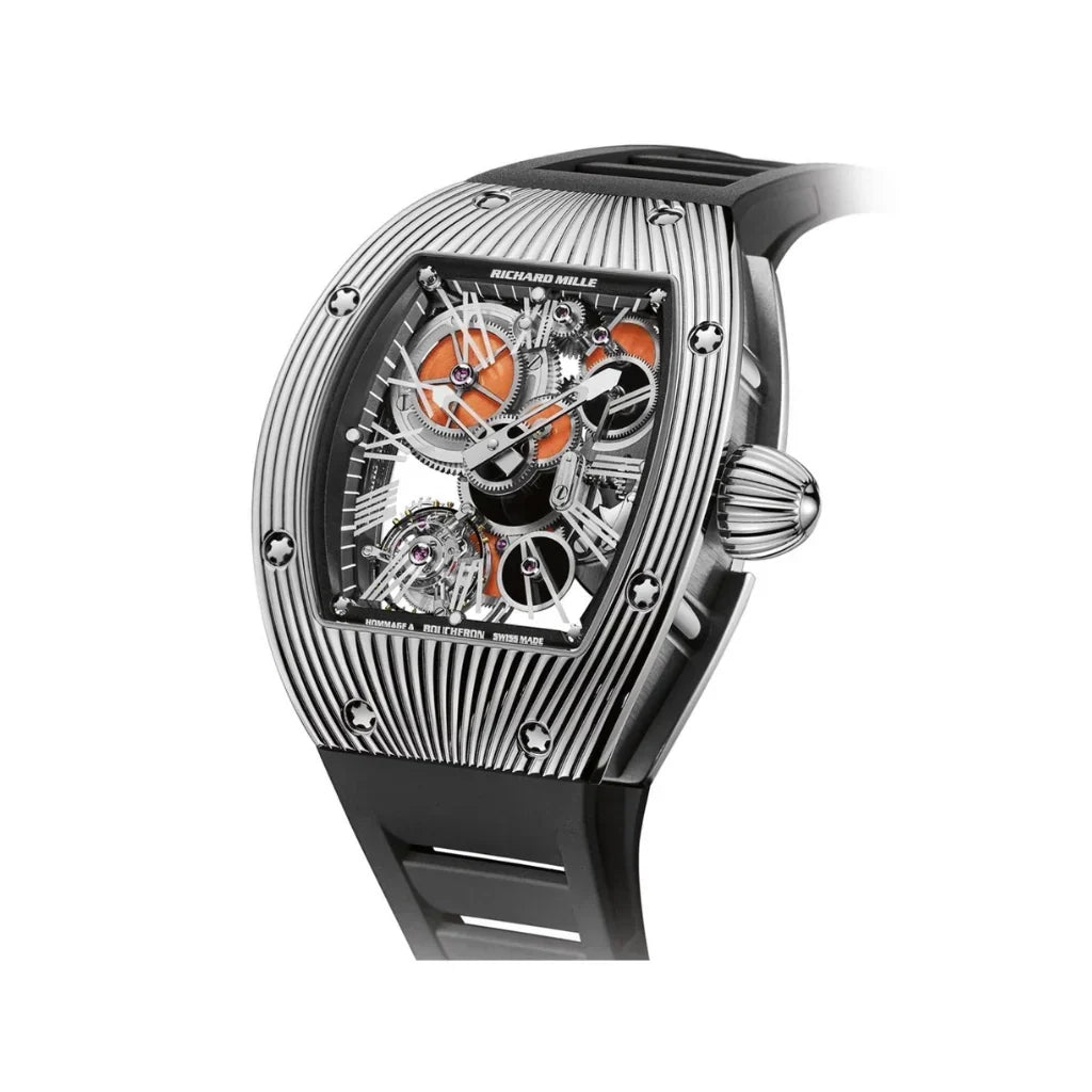 RM Silver Ribbed Case Watch