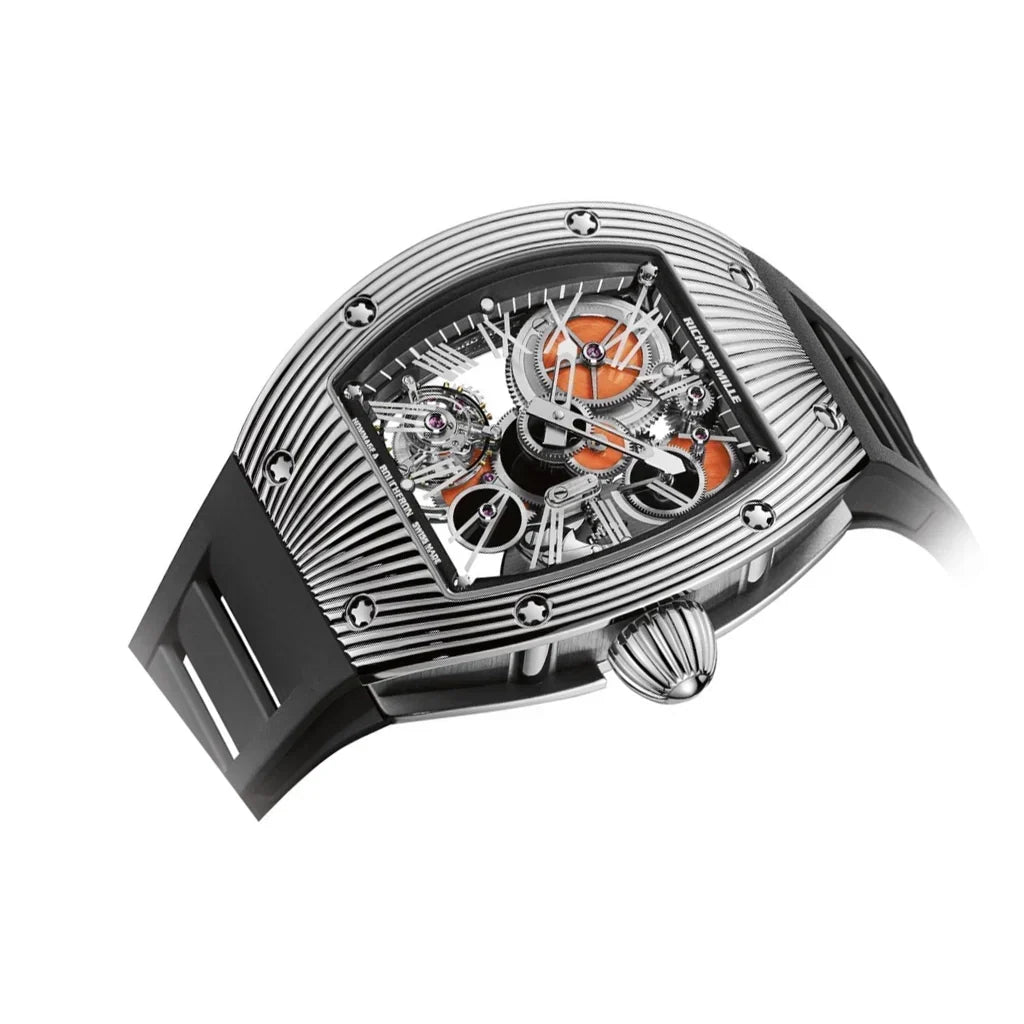 RM Silver Ribbed Case Watch