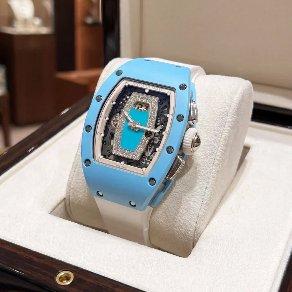 RM Sky Blue Stone Framed Watch