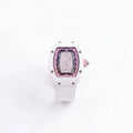 RM White Pink Stone Set Watch