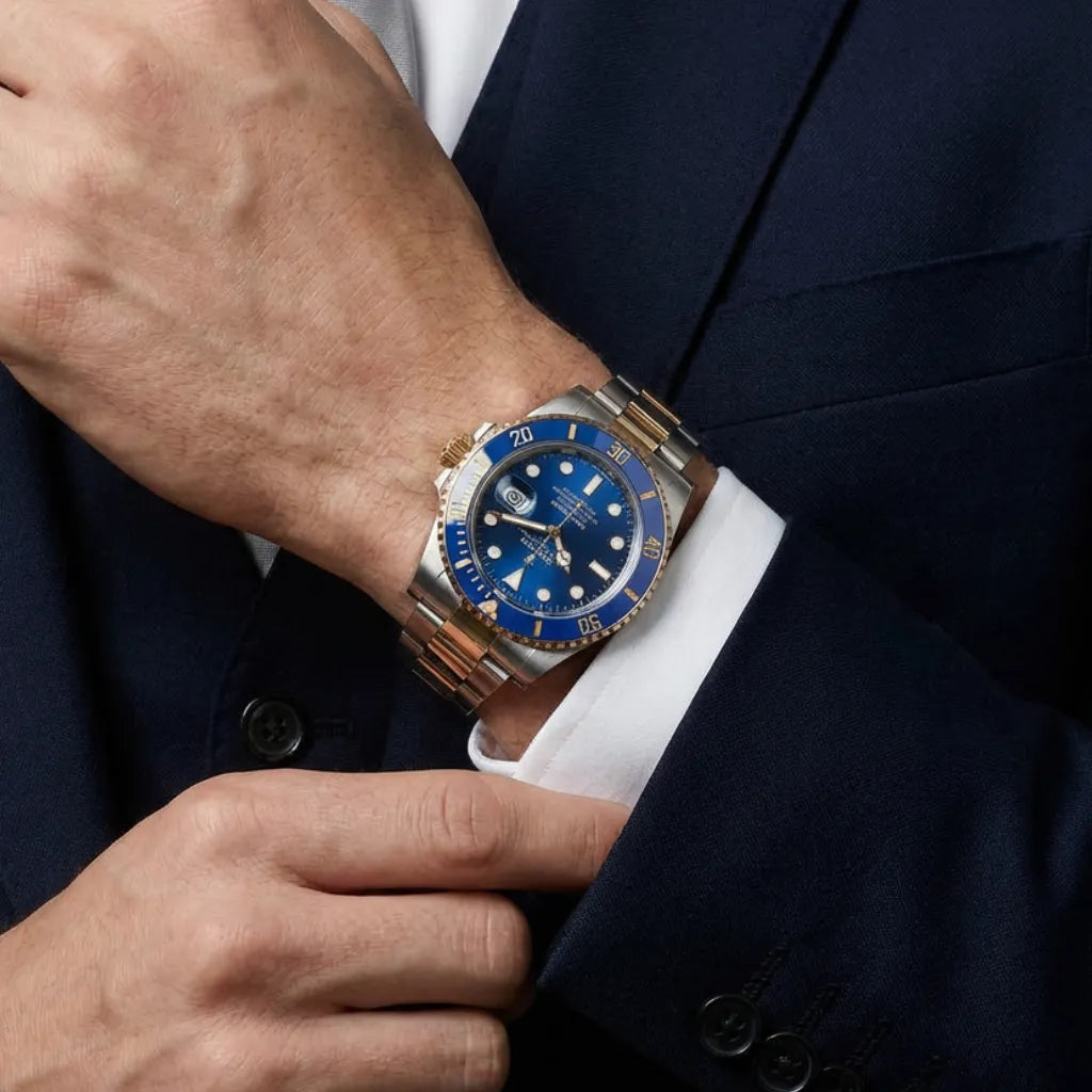 Submariner Blue Diamond Dial Mens Watch