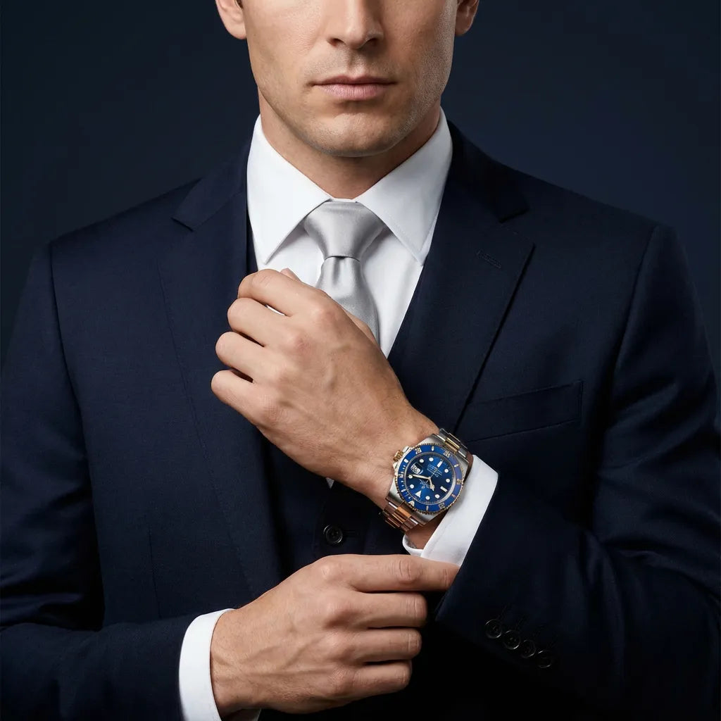 Submariner Blue Diamond Dial Mens Watch