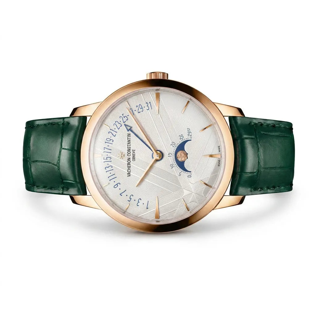 VC Green Strap Moonphase Style Watch