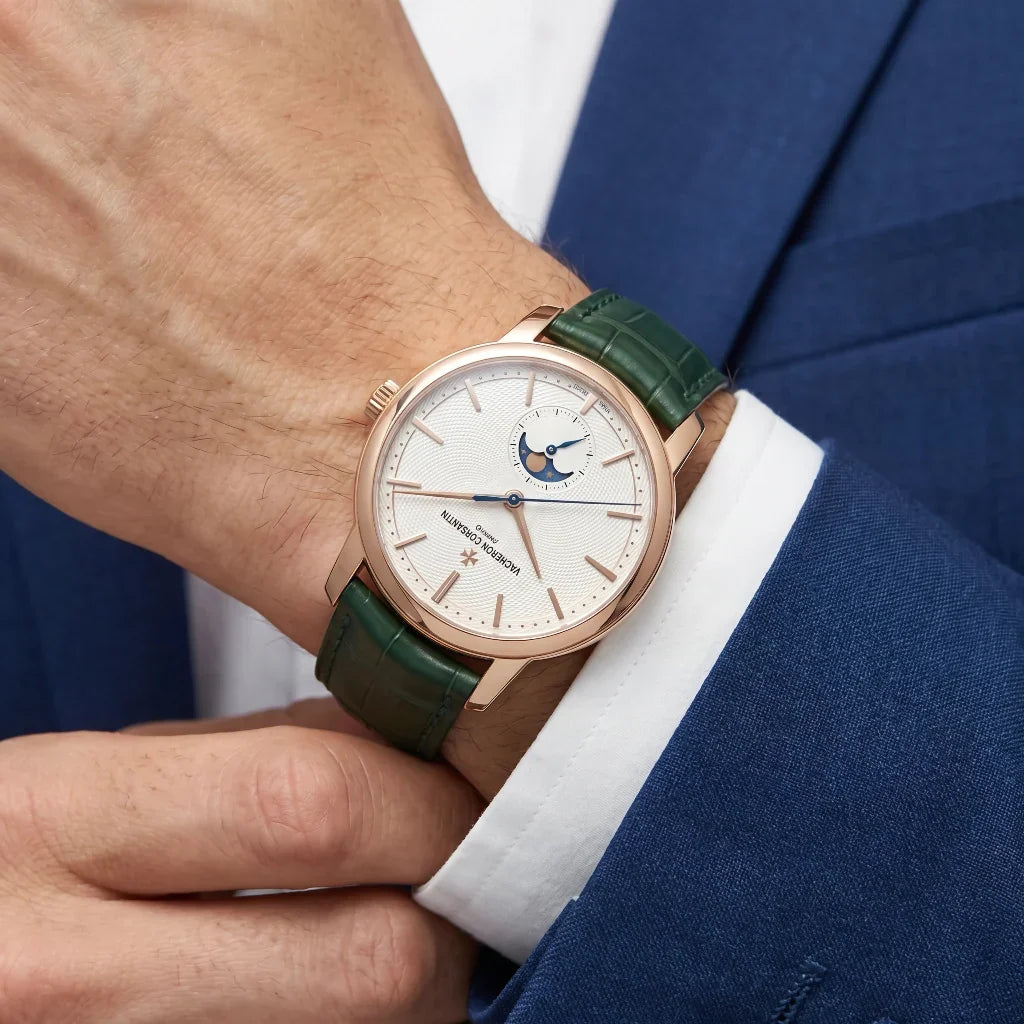 VC Green Strap Moonphase Style Watch