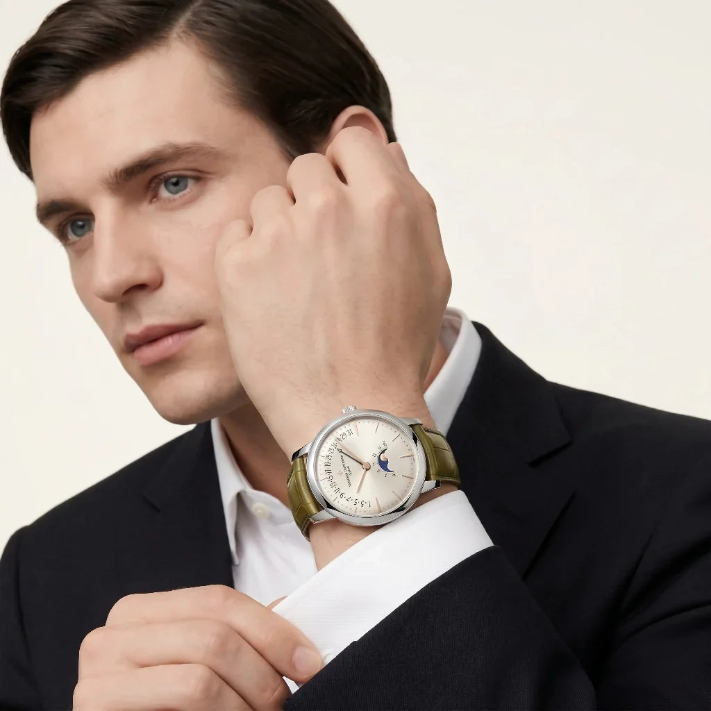 VC Olive Strap Moonphase Style Watch