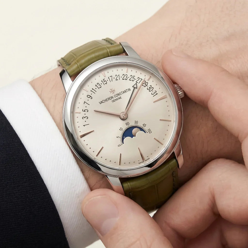 VC Olive Strap Moonphase Style Watch