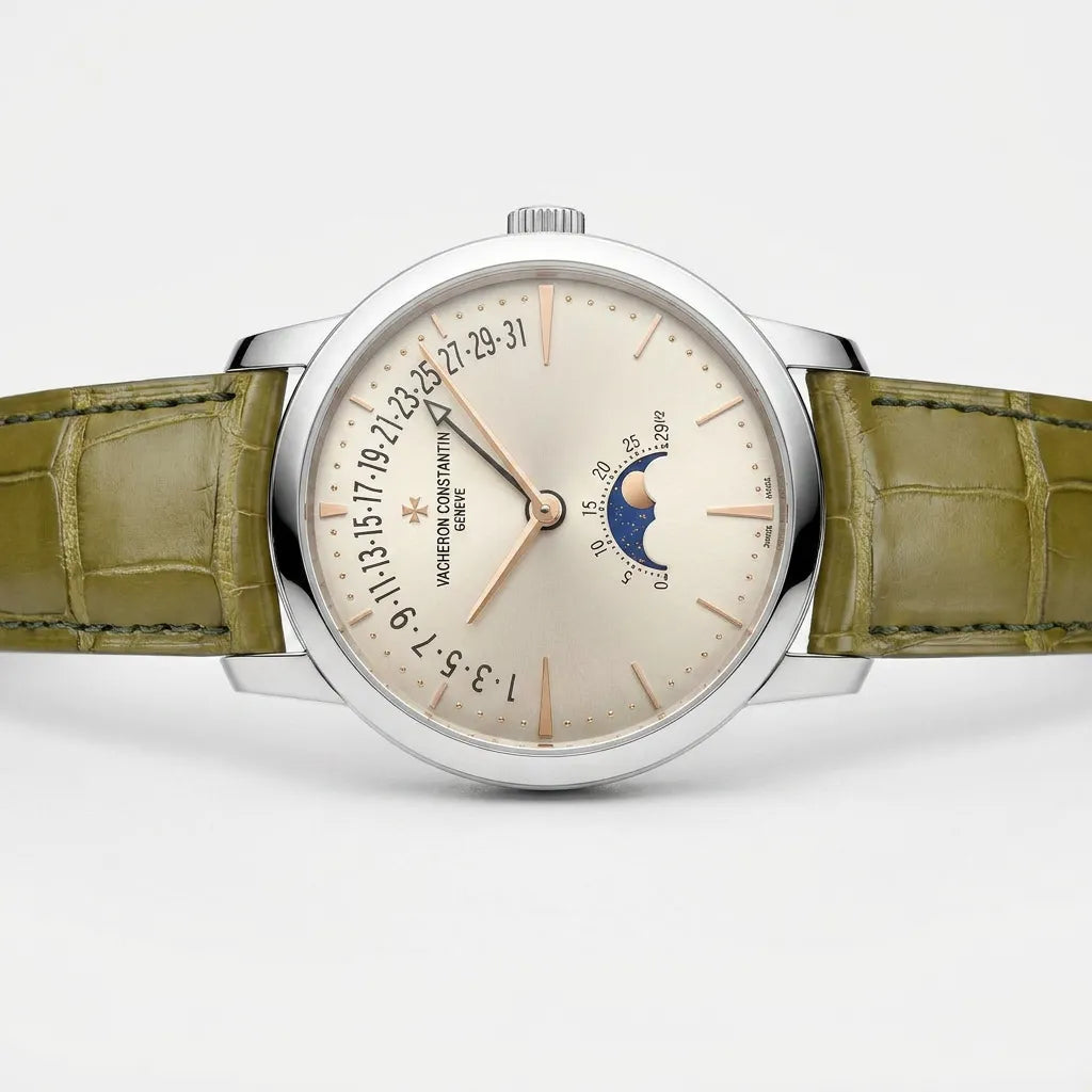 VC Olive Strap Moonphase Style Watch