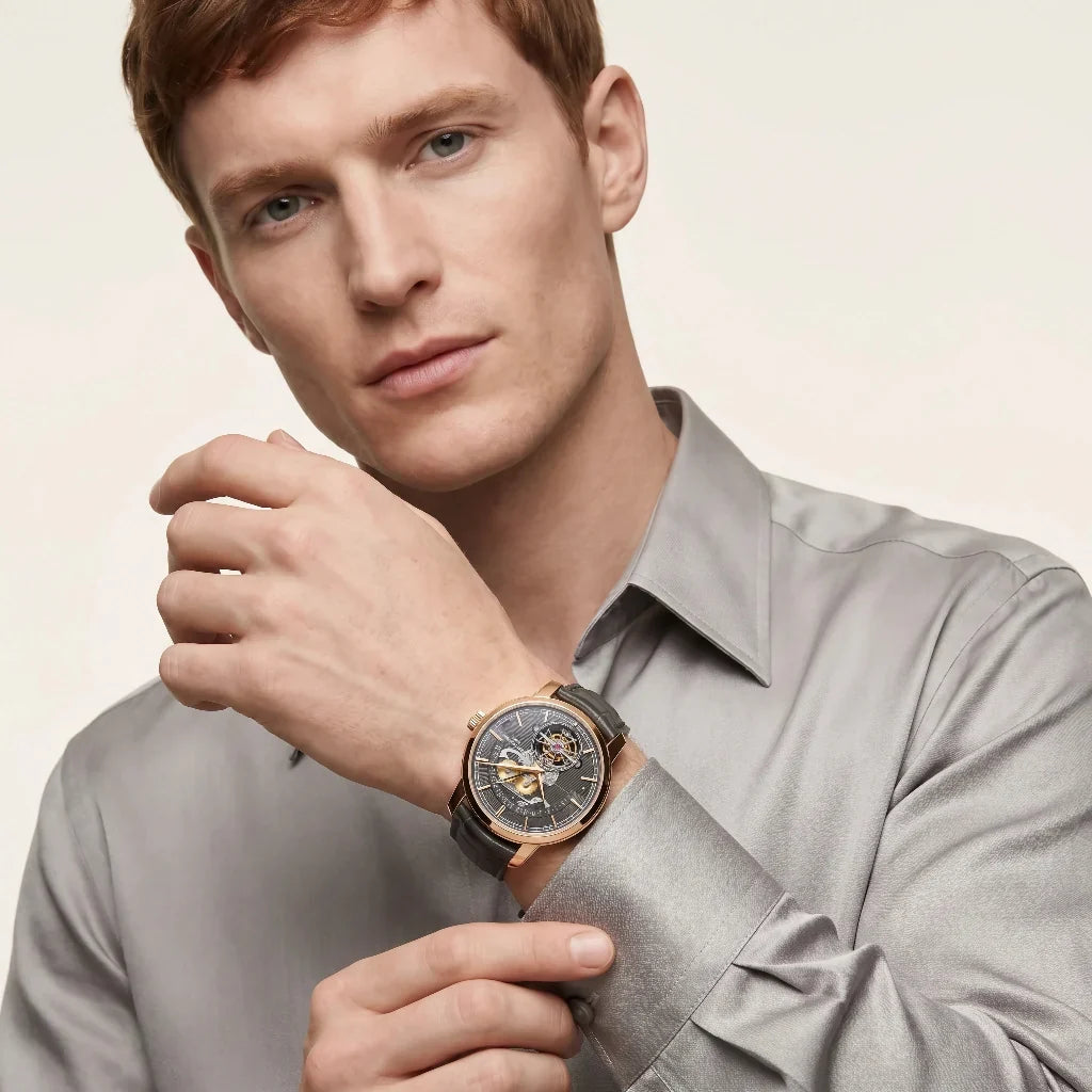 VC Skeleton Style Textured Strap Watch