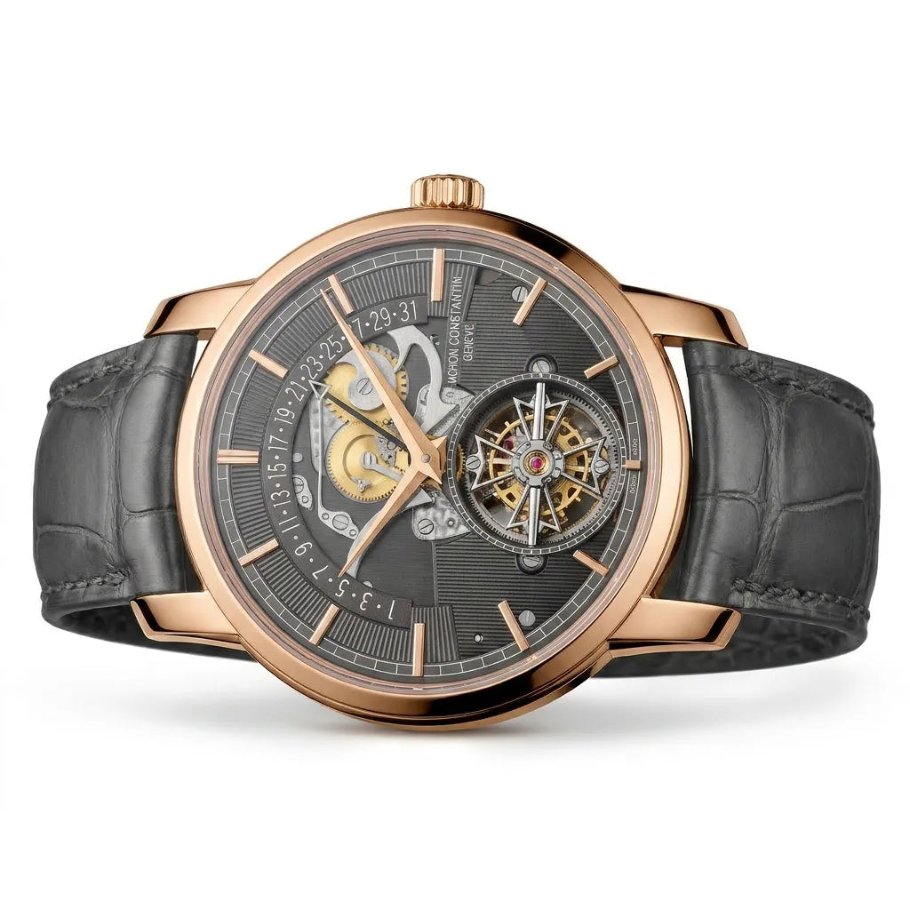 VC Skeleton Style Textured Strap Watch