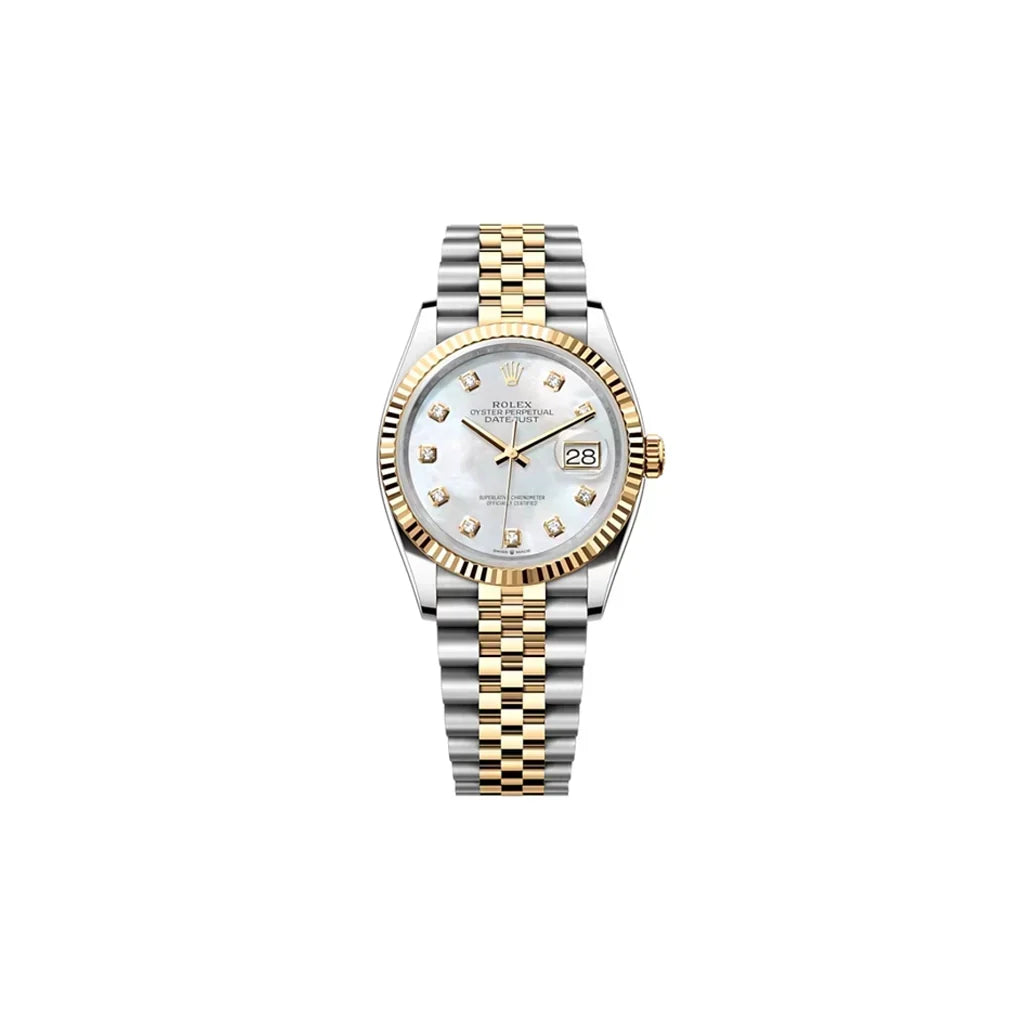 Datejust Watch With Diamond Dial And Fluted Bezel