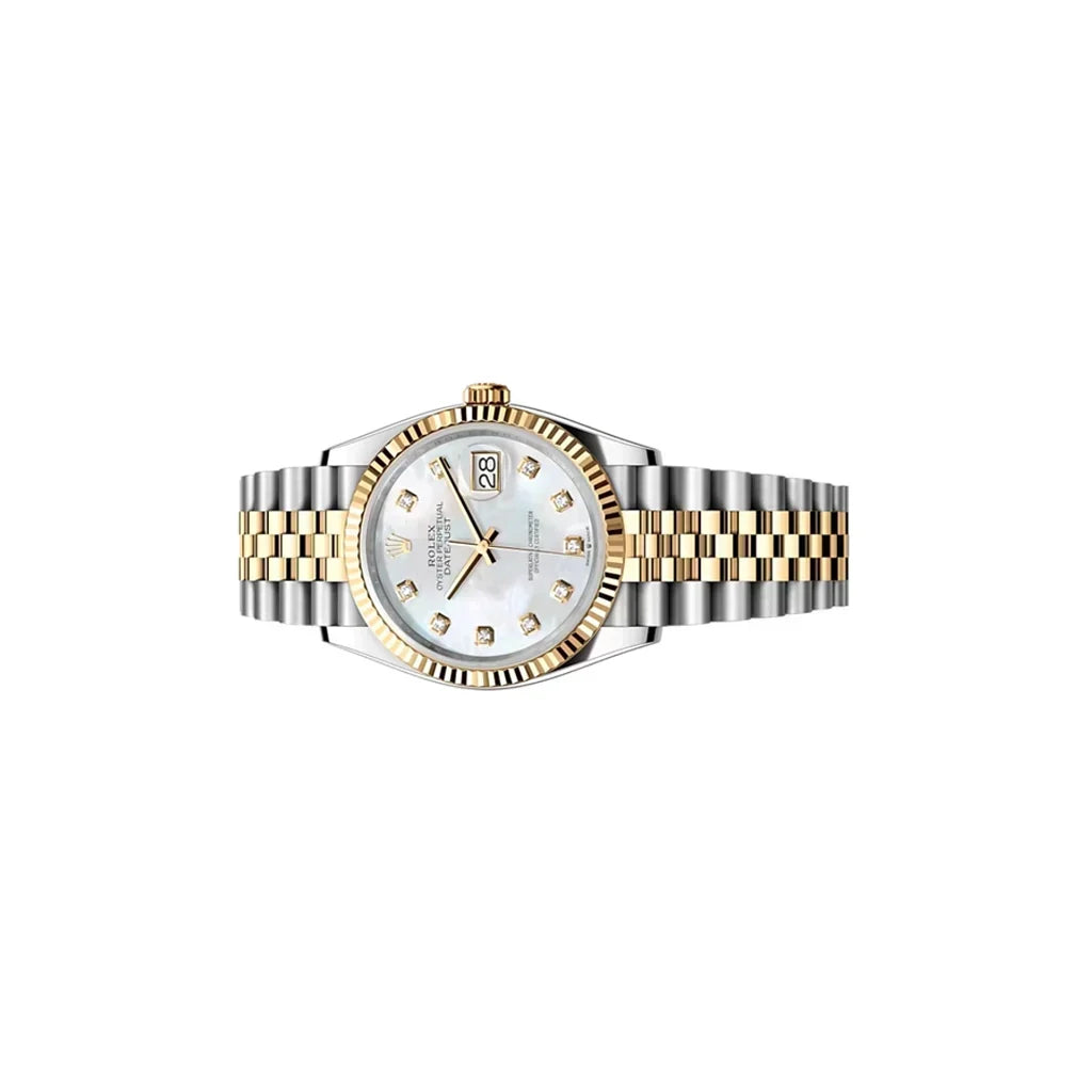 Datejust Watch With Diamond Dial And Fluted Bezel